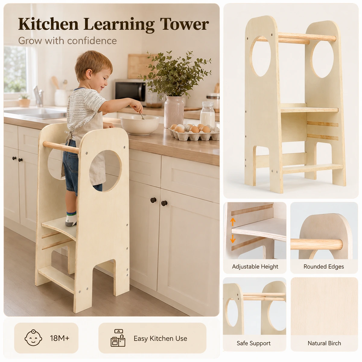 Rounded Panel Adjustable Learning Tower reference model LT-A03